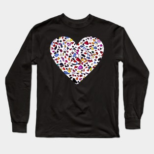 Mosaic white loveheart Long Sleeve T-Shirt